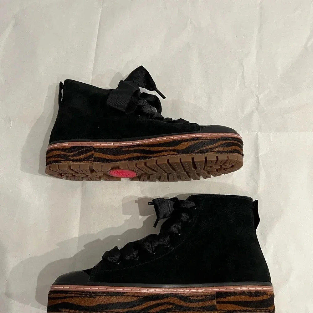 NIB Scotch & Soda Maison Lea Suede Black High Top Sneakers EU 40/US 8.5